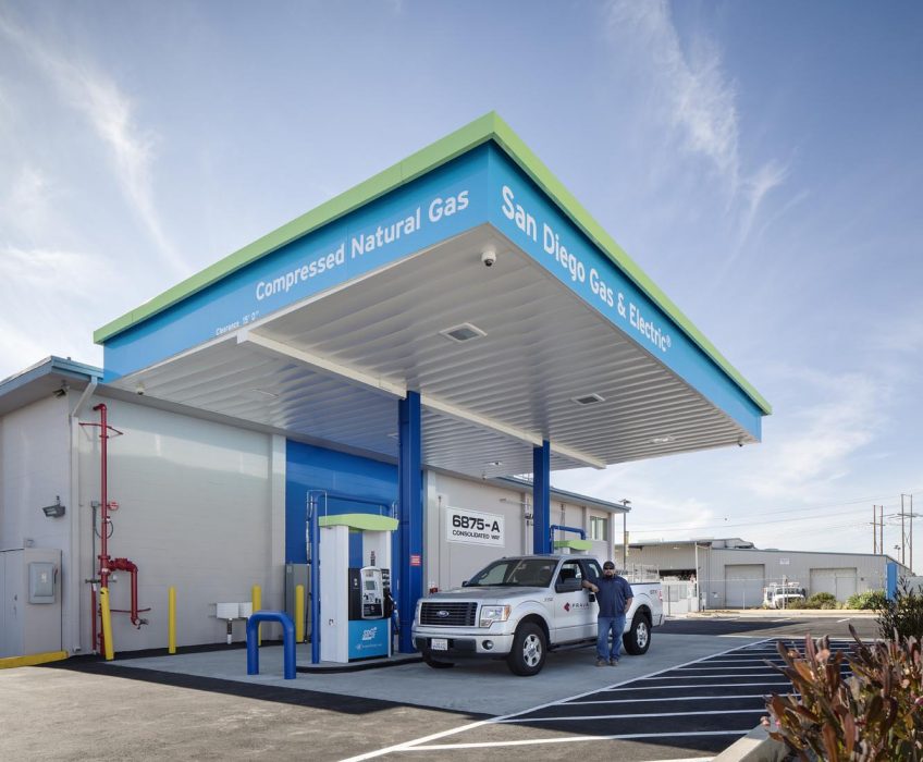 New CNG station for SDGE in San Diego, California constructed by PRAVA Construction.